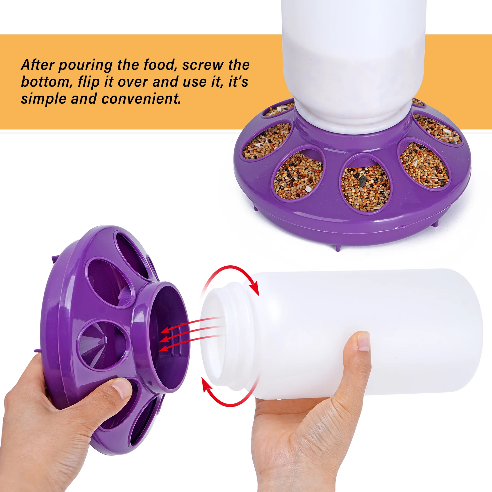 1L Chicken Feeder Bucket Water Fountain Automatic Chick Drinker Bucket Drinking Quail Drinking Bird Equipment Waterer Raise Tool