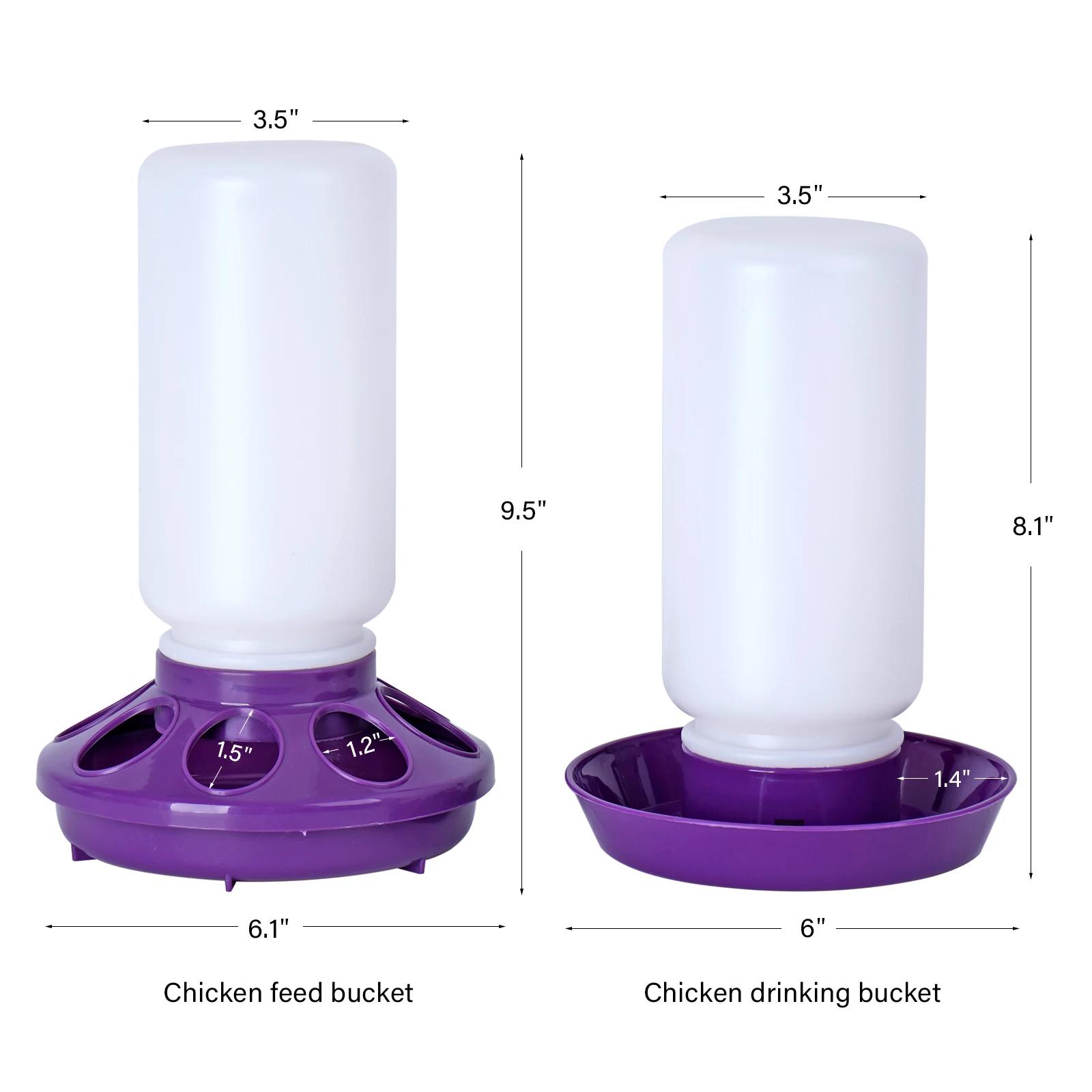 1L Chicken Feeder Bucket Water Fountain Automatic Chick Drinker Bucket Drinking Quail Drinking Bird Equipment Waterer Raise Tool