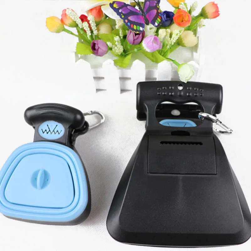 Dog Pet Travel Foldable Pooper Scooper With 1 Roll Decomposable Bags Poop Scoop Clean Pick Up Excreta Cleaner
