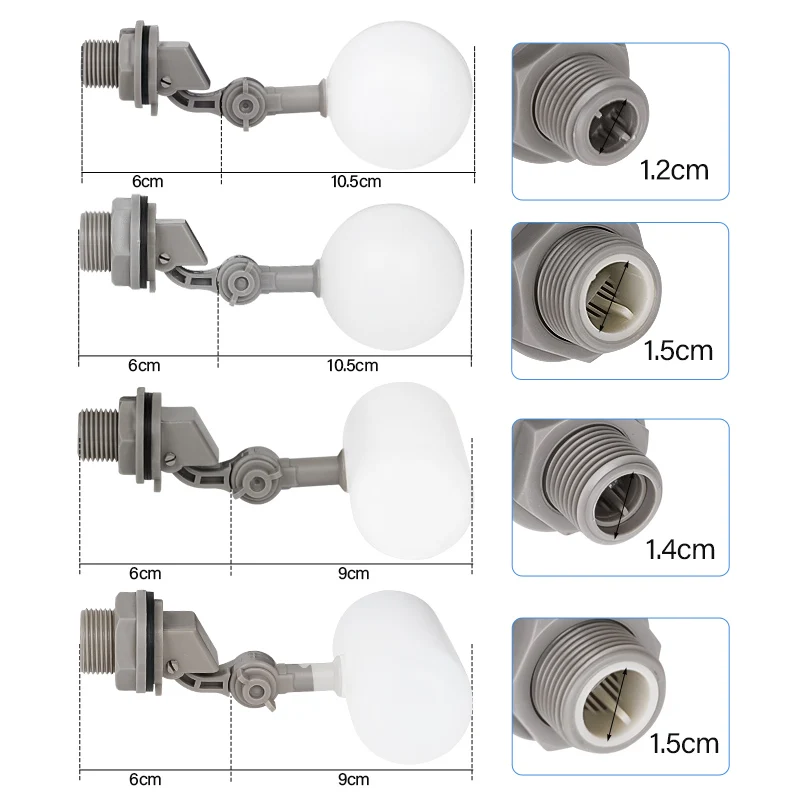 1Pcs 1/2" 3/4" Farm Floating Ball Valve Shut Off Automatic Drinker Bowl Water Tank Fish Tank Water Level Control Water Tower