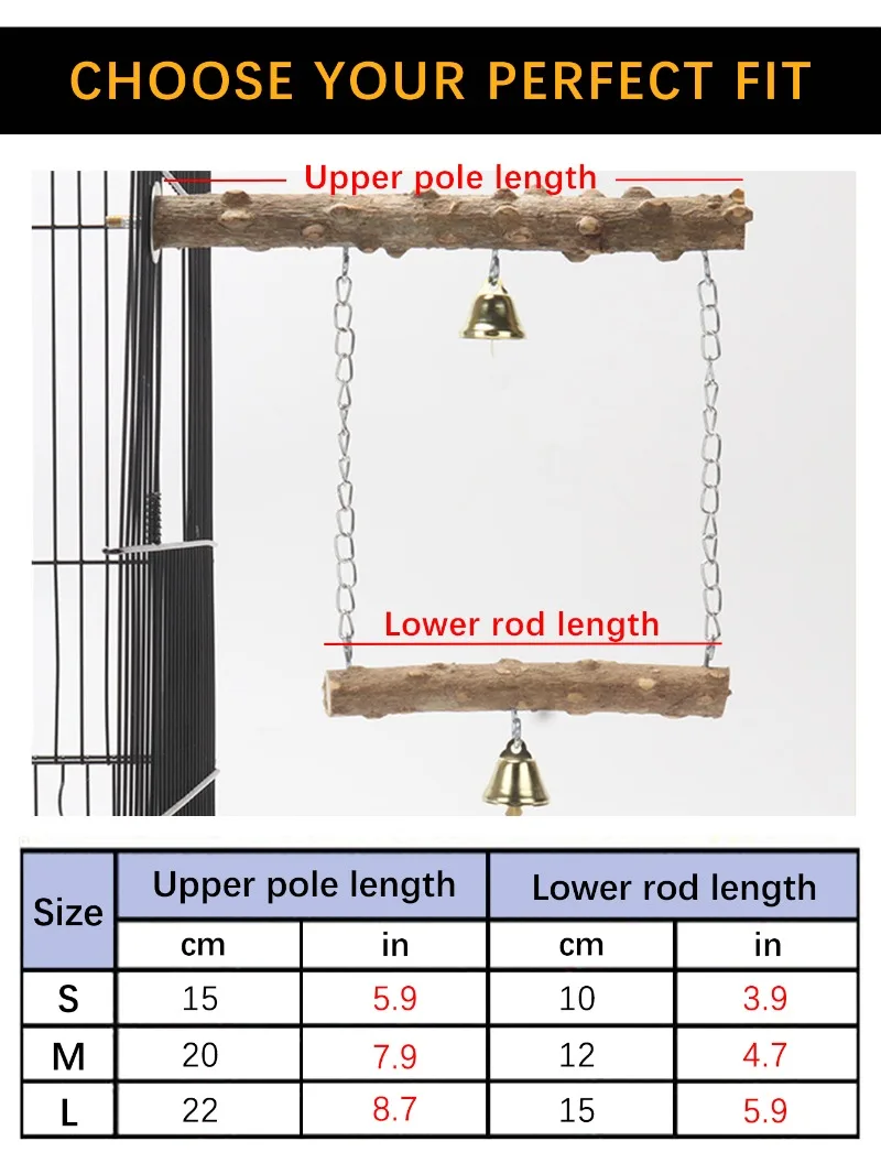 Pepper Wood Parrot Stand Pole Double Layer Toy for Bird Tiger Skin Claw Grinding Beak Grinding Stand Pole Bird Cage Accessories