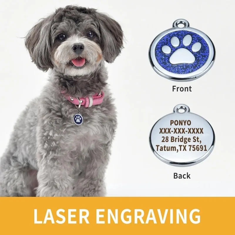 Pet ID Tags Free Engraving Pet Anti-lost Collar Pendant Personalized Puppy Name Tag Cat Paw Decoration Customized Product