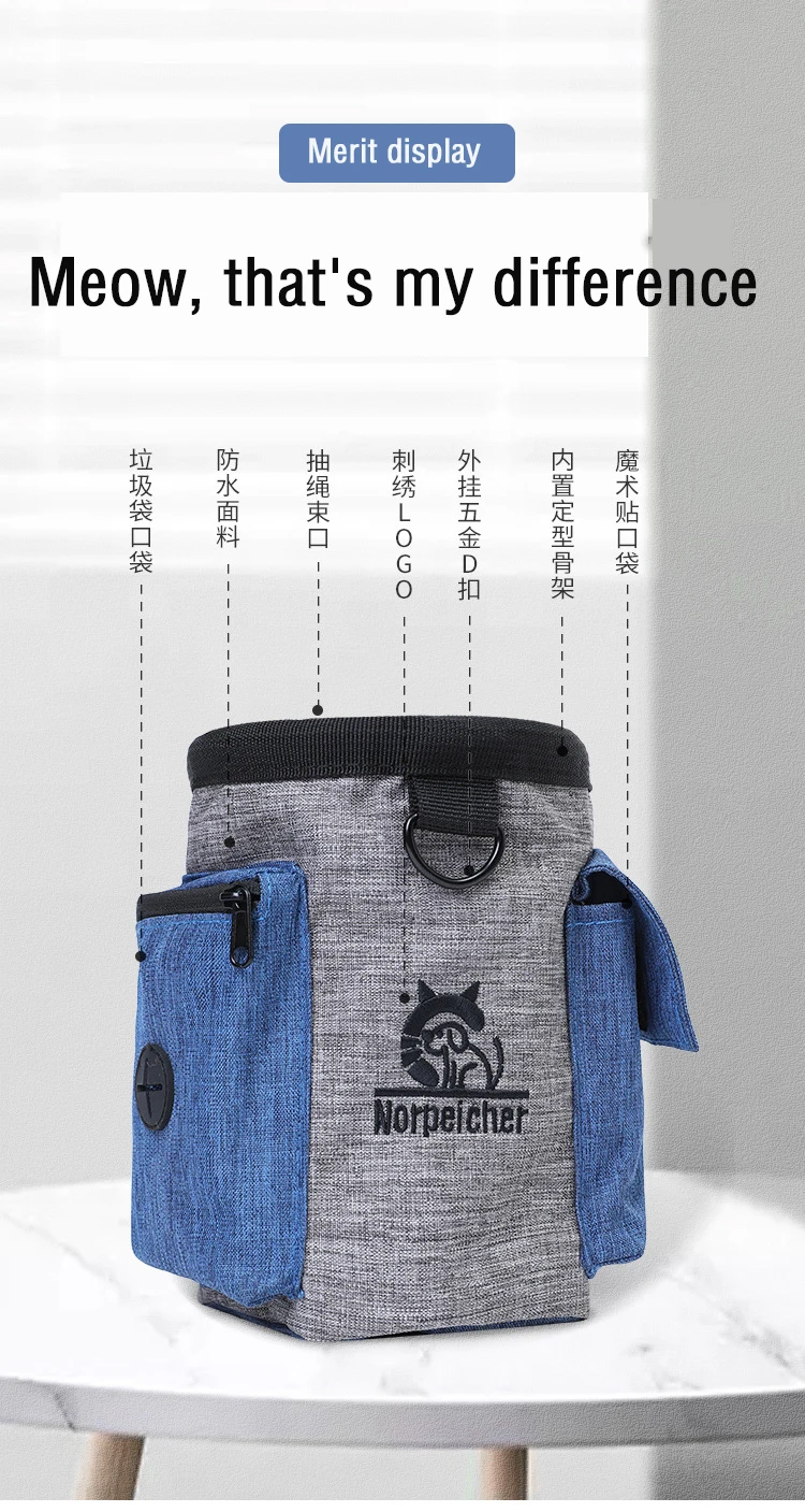 Dog Outdoor Training Bag Dog Fanny Pack Therapy Bag Multi-Functional Pet Bag Pet Treats Bag Train Snack Reward Waist Bag Pet Bag