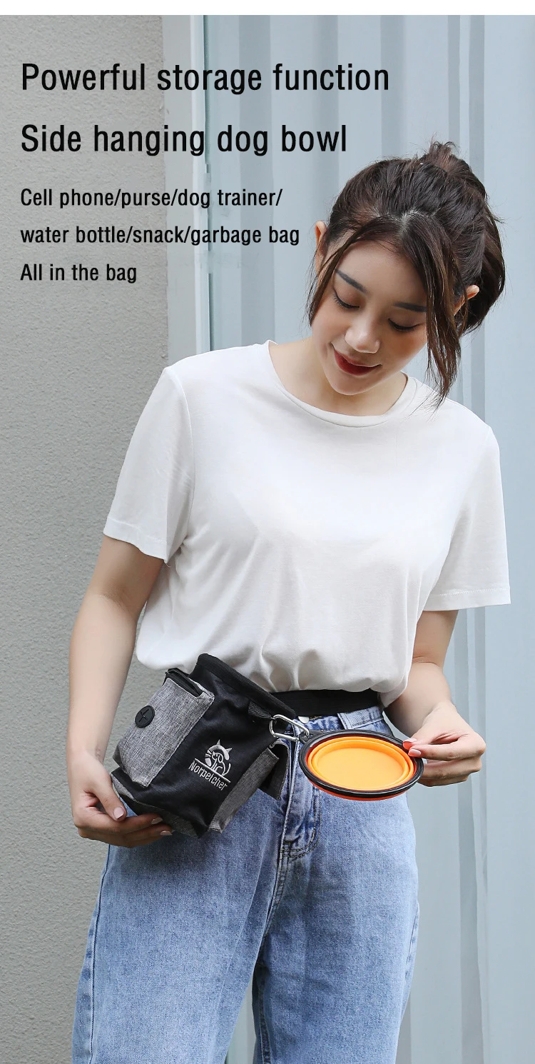 Dog Outdoor Training Bag Dog Fanny Pack Therapy Bag Multi-Functional Pet Bag Pet Treats Bag Train Snack Reward Waist Bag Pet Bag