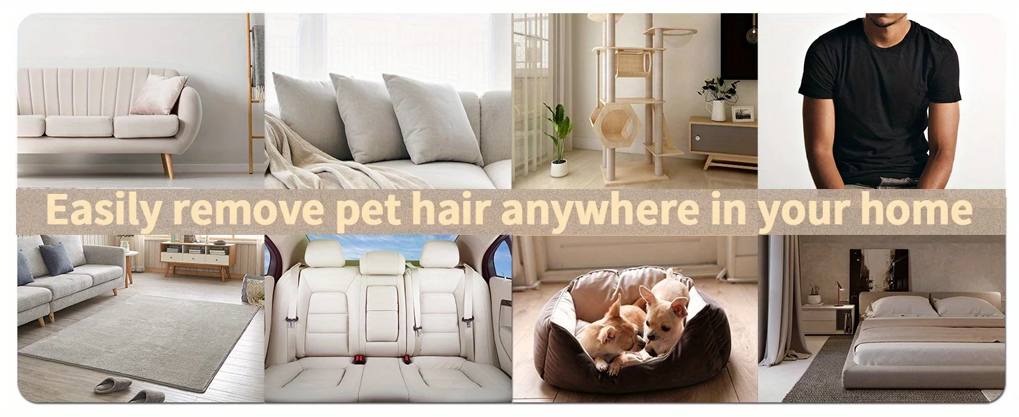 Pet Hair Remover Reusable Roller Cat and Dog Hair Remover for Furniture Couch Carpet Clothing Portable Fur Removal Tool