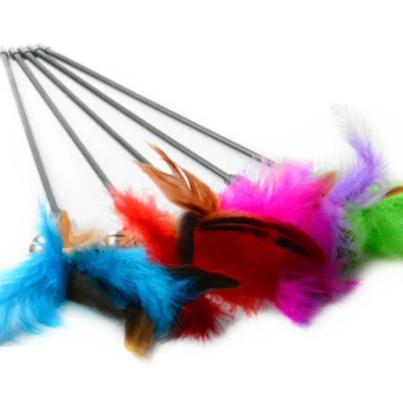 2 Pcs Cat Toy Bell Feather Funny Cat Rod Toy Cat Toys Interactive Cat Accessories Pet Cat Supplies