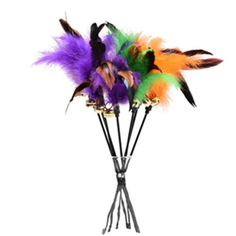2 Pcs Cat Toy Bell Feather Funny Cat Rod Toy Cat Toys Interactive Cat Accessories Pet Cat Supplies