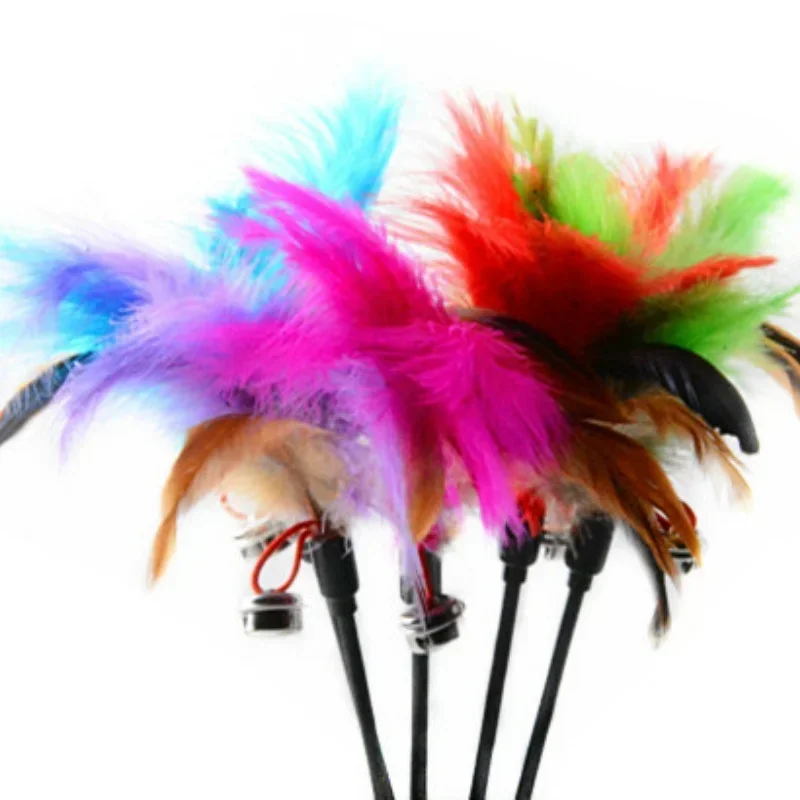 2 Pcs Cat Toy Bell Feather Funny Cat Rod Toy Cat Toys Interactive Cat Accessories Pet Cat Supplies