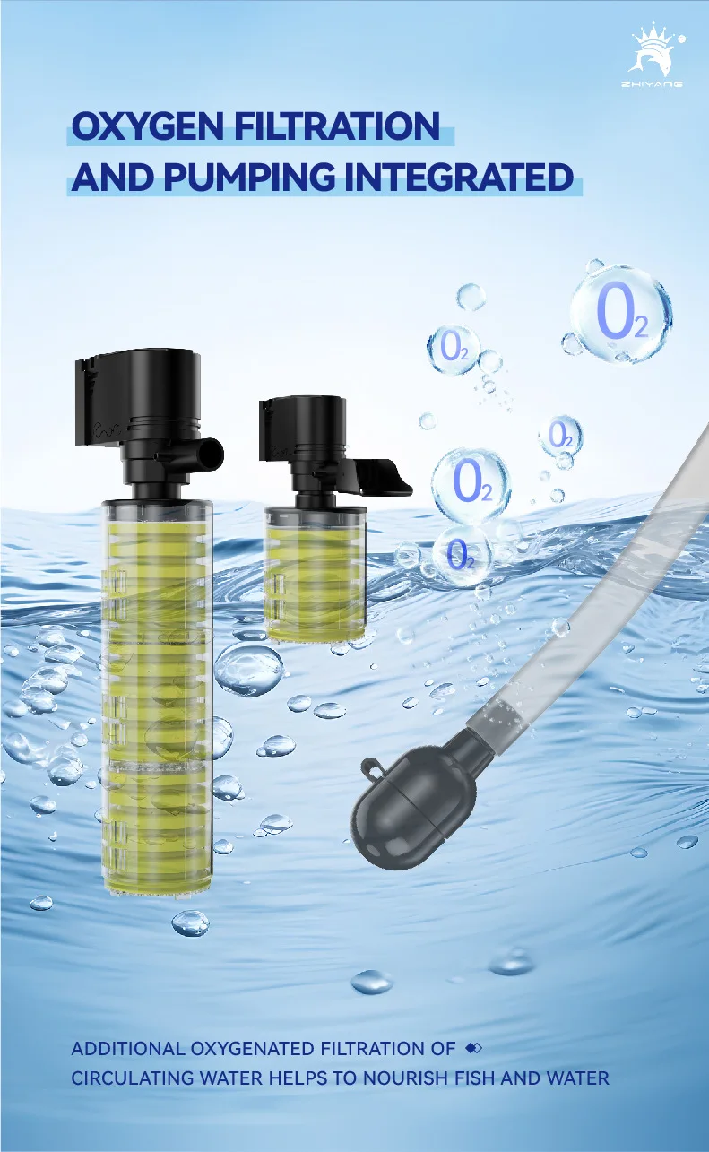 110V 220V new reinforced aquarium built-in sponge filter three-in-one circulating silent water pump oxygenation filter pump