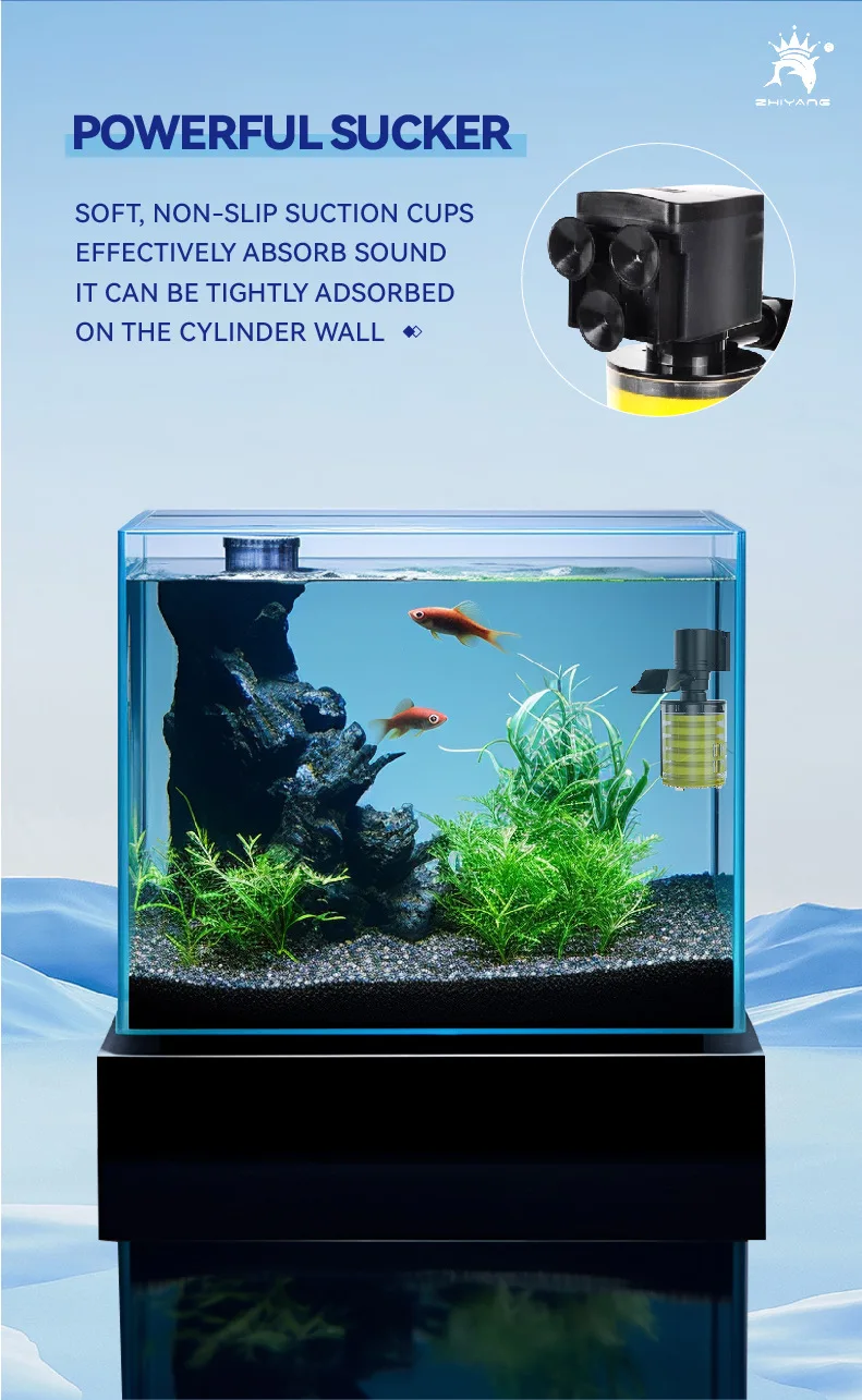 110V 220V new reinforced aquarium built-in sponge filter three-in-one circulating silent water pump oxygenation filter pump
