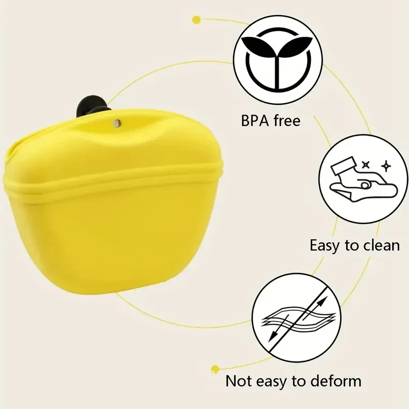 Manufacturer Silicone Pet Dog Training Waist Bag Portable Food Reward Storage Bag Puppy Snack Bag with Magnetic Clip Pet Outing
