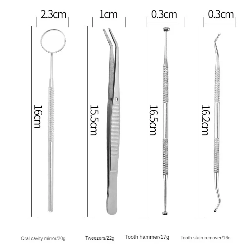 Stainless Steel Pet Tooth Cleaning Tool, Used To Remove Stains and Tartar. Dental Endoscopic Care Set for Dogs and Cats