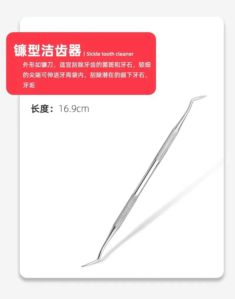 Stainless Steel Pet Tooth Cleaning Tool, Used To Remove Stains and Tartar. Dental Endoscopic Care Set for Dogs and Cats