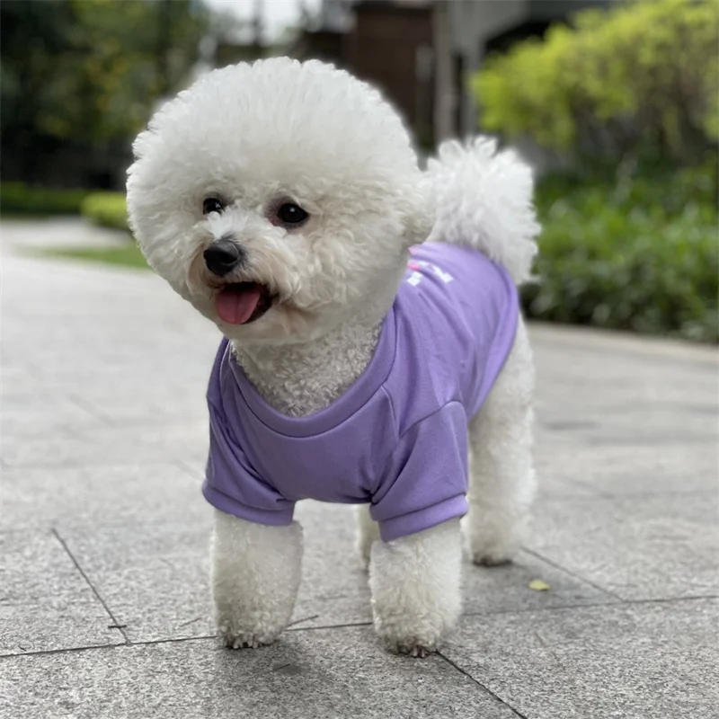 Sweet Print Puppy Dog Tshirt Vest Spring Autumn Cotton Pet Clothes for Small Dogs Poodle Yorkshire Teddy Shirts Mascotas Outfits