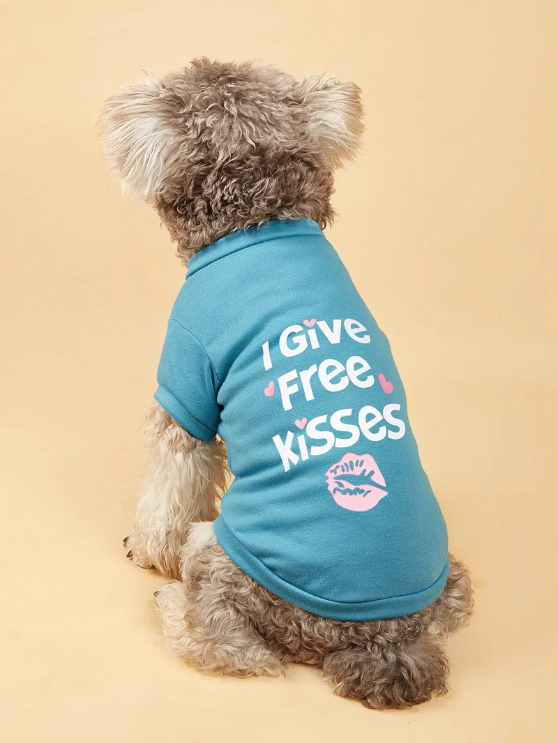 Sweet Print Puppy Dog Tshirt Vest Spring Autumn Cotton Pet Clothes for Small Dogs Poodle Yorkshire Teddy Shirts Mascotas Outfits