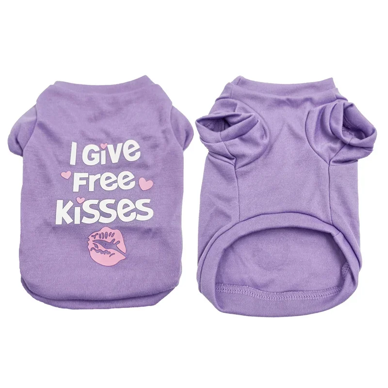Sweet Print Puppy Dog Tshirt Vest Spring Autumn Cotton Pet Clothes for Small Dogs Poodle Yorkshire Teddy Shirts Mascotas Outfits