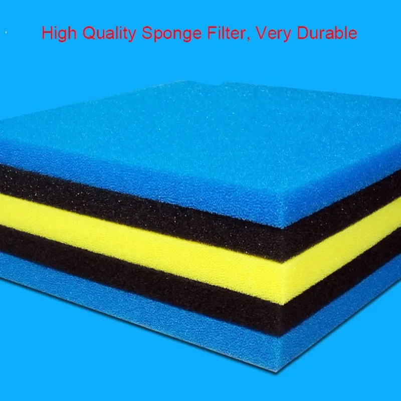 Black, blue, yellow 50cmx50cmx2cm Filtration Foam Aquarium Fish Tank Biochemical Filter Sponge Pad Skimmer Sponge Supply Tank