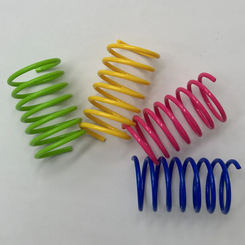 16pcs Cat Springs Toys Kitten Coil Spiral Pet Interactive Gauge Plastic Spring Toy Colorful Springs Cat Pet Toy Products