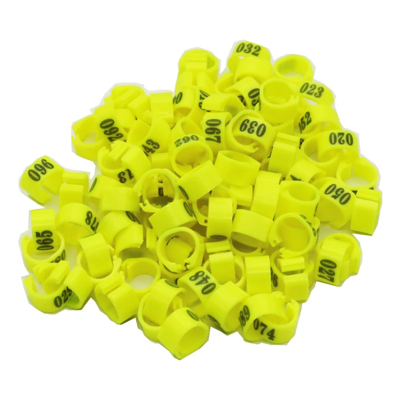 Pigeon Bird foot ring Colorful Identification Bird Ring Inner diameter 10mm NO.1-100 Digital mark ring Bird supplies 100 Pcs