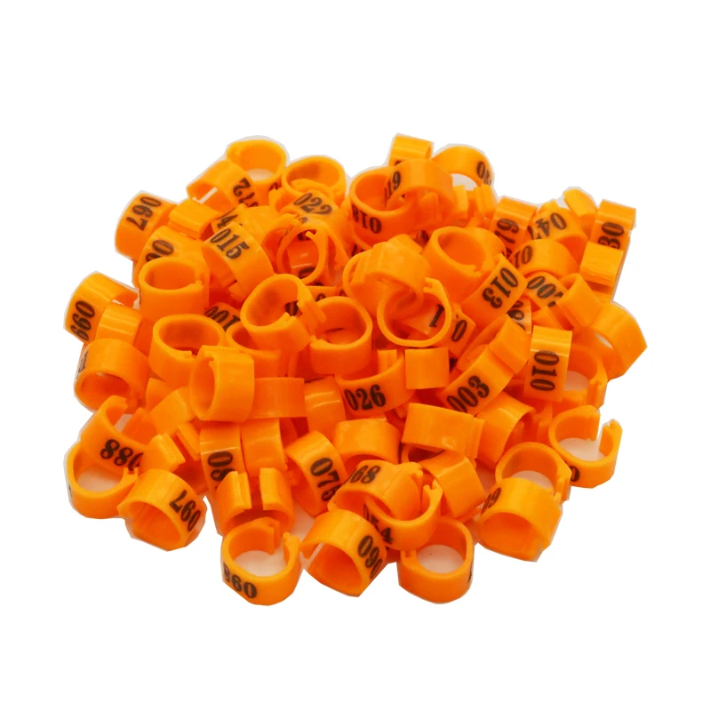 Pigeon Bird foot ring Colorful Identification Bird Ring Inner diameter 10mm NO.1-100 Digital mark ring Bird supplies 100 Pcs