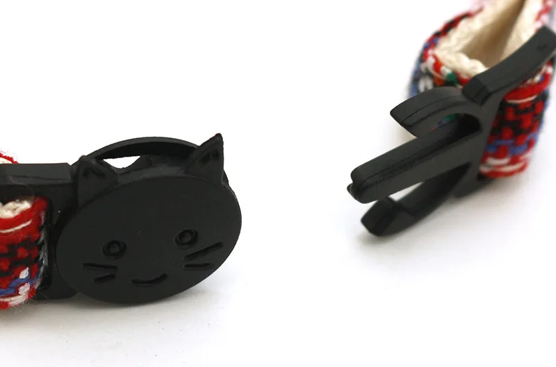 Cats Bells Collars Adjustable Nylon Buckles Fashion Reflective Pet Cat Collar  Head Pattern Supplies For Accessories
