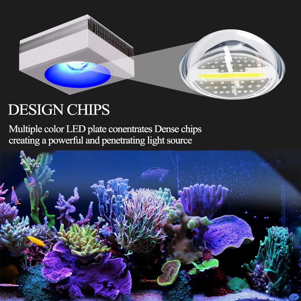 NEW PopBloom RL90 WiFi Led Aquarium Light Full Spectrum, Reef Light Aquarium Saltwater Coral Growing Marine Aquarium Tank Lamp