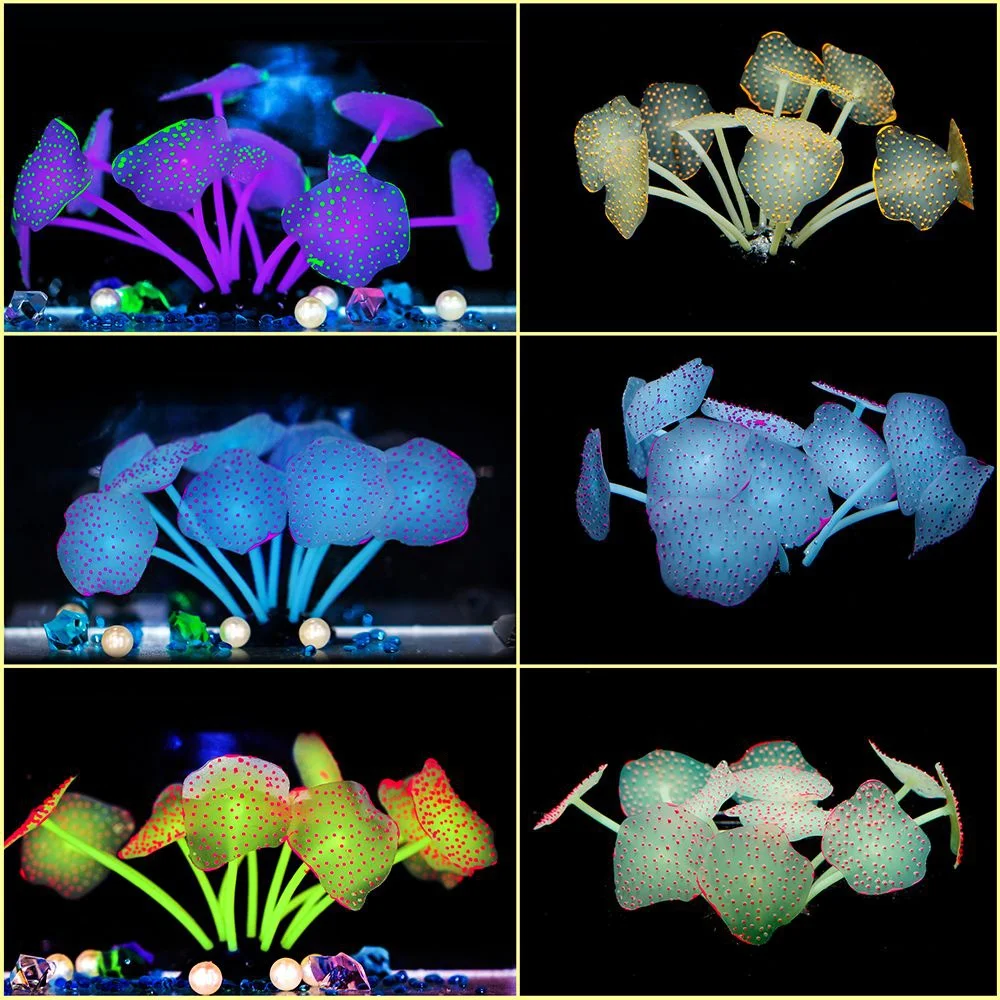 Sucker Coral Aquarium Artificial Coral Silicone Plant With Sucker Ornament Water Landscape Decor Fish Tank Aquarium Accessories