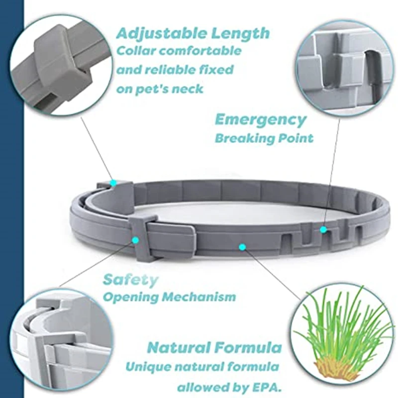 Dog Anti Flea And Tick Collars,Pet 8Month Protection Adjustable Collar For Large Dog Puppy Cat, Dogs Accessories