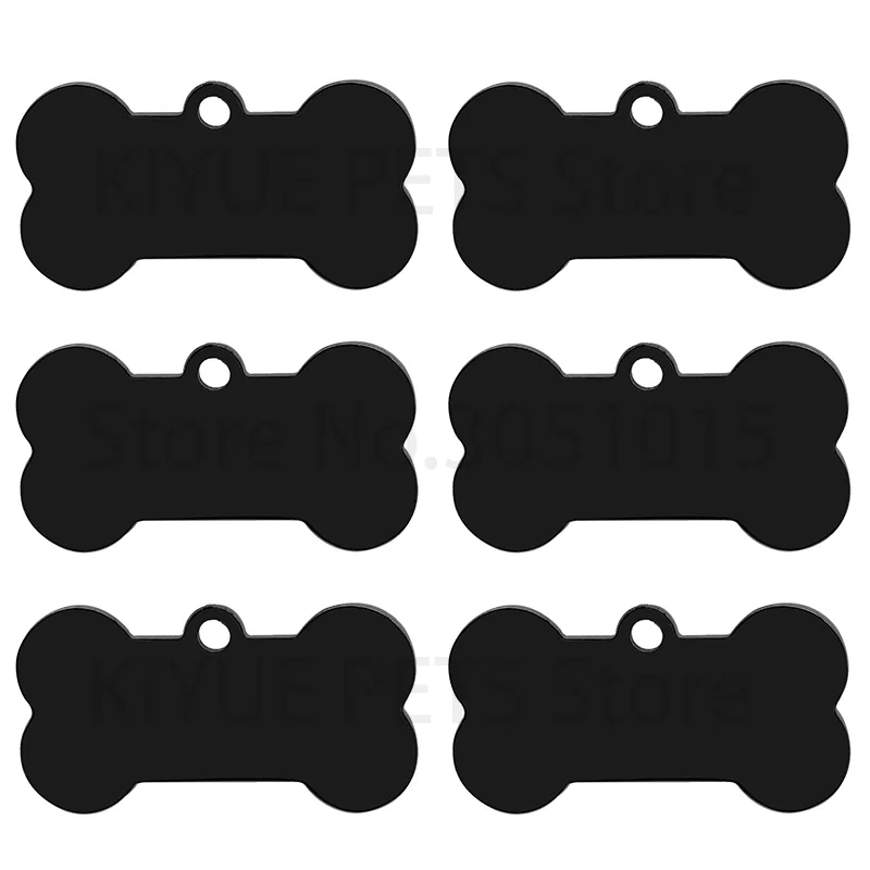 Stainless Steel 20Pcs Bone Dog ID Tag Keychain Engraved Pet ID Personalized Collar Tags Pendant Keyring Bone Pet Accessories