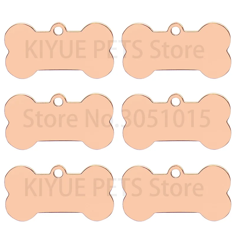 Stainless Steel 20Pcs Bone Dog ID Tag Keychain Engraved Pet ID Personalized Collar Tags Pendant Keyring Bone Pet Accessories