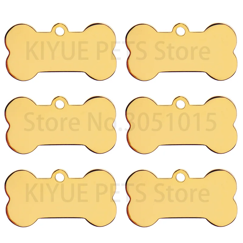 Stainless Steel 20Pcs Bone Dog ID Tag Keychain Engraved Pet ID Personalized Collar Tags Pendant Keyring Bone Pet Accessories