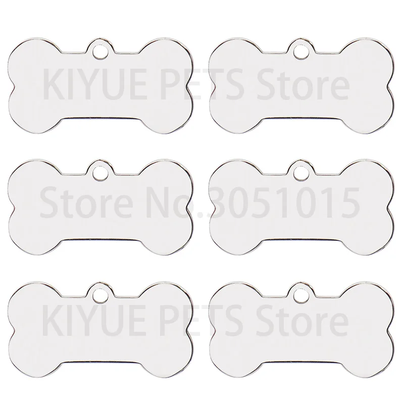 Stainless Steel 20Pcs Bone Dog ID Tag Keychain Engraved Pet ID Personalized Collar Tags Pendant Keyring Bone Pet Accessories