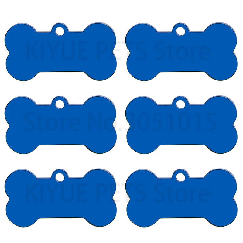 Stainless Steel 20Pcs Bone Dog ID Tag Keychain Engraved Pet ID Personalized Collar Tags Pendant Keyring Bone Pet Accessories