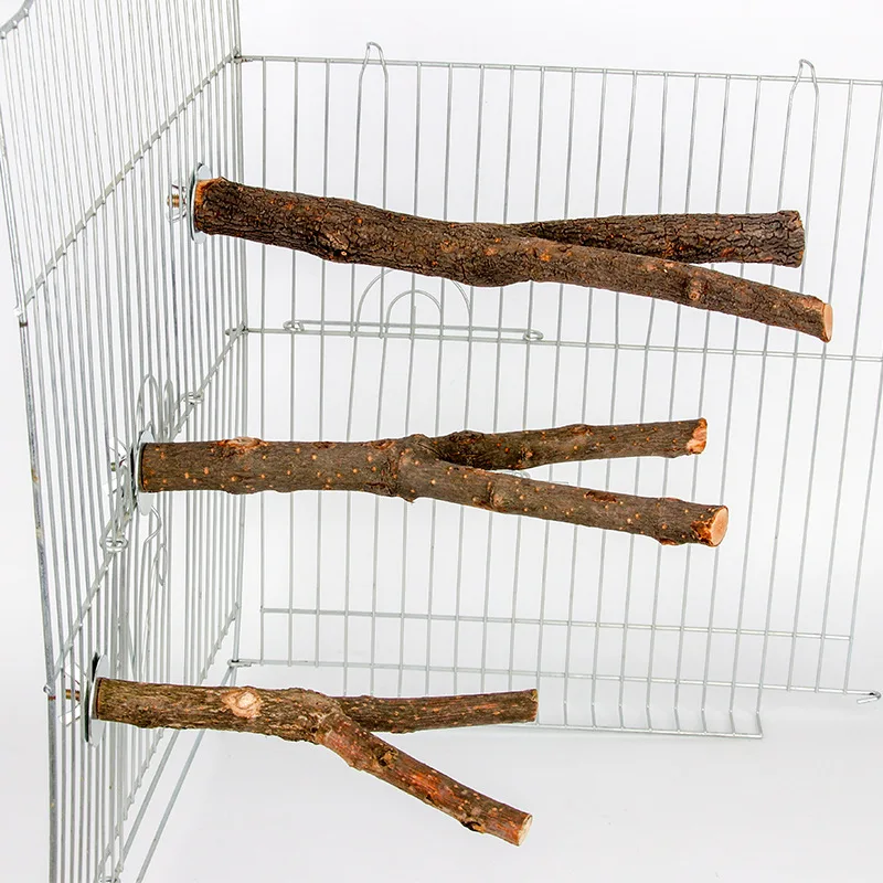 15/20/30cm Natural Wood Pet Parrot Raw Wood Fork Tree Branch Stand Rack Squirrel Bird Hamster Branch Perches Chew Toy StickD9091