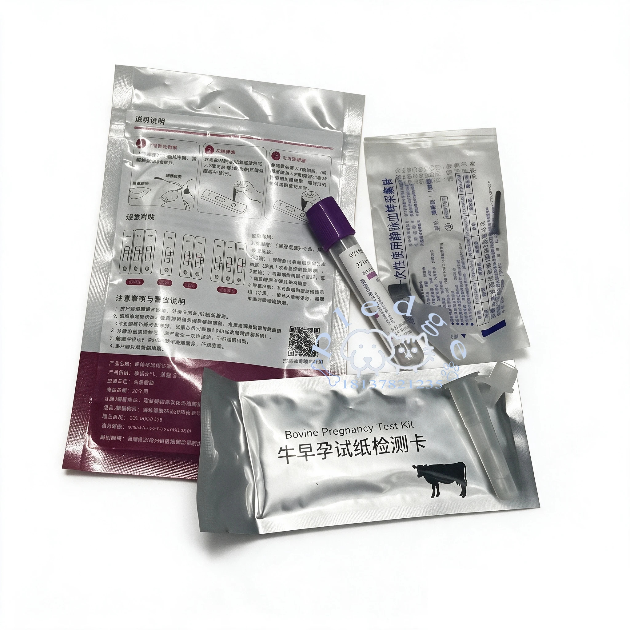 Cow Pregnancy Test Strip Cattle Early Pregnancy Test Card for Dairy Veterinary Detection Kit for Whole Blood & Serum 1PCS-25Pc