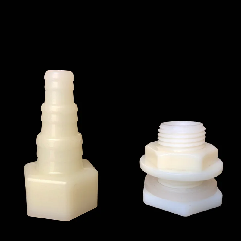 2Pcs Water Tank Hose Outlet Inlet Plastic Connector Poultry Pet Farming Chicken Rabbit Drinker Barbed Pagoda Joint Coupling