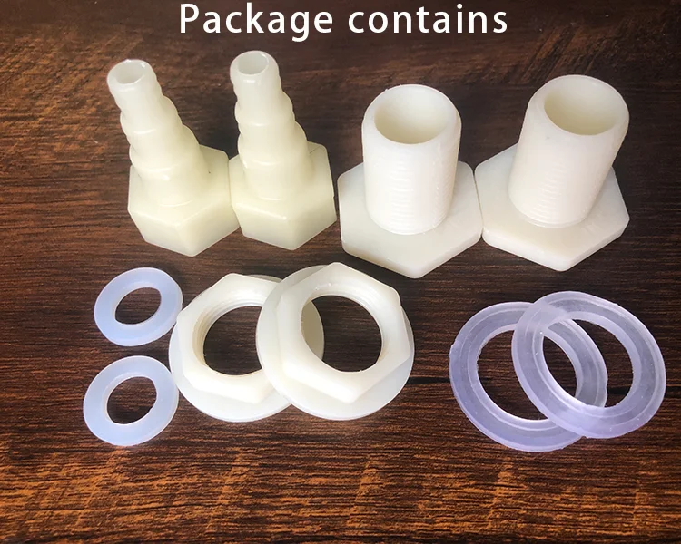 2Pcs Water Tank Hose Outlet Inlet Plastic Connector Poultry Pet Farming Chicken Rabbit Drinker Barbed Pagoda Joint Coupling