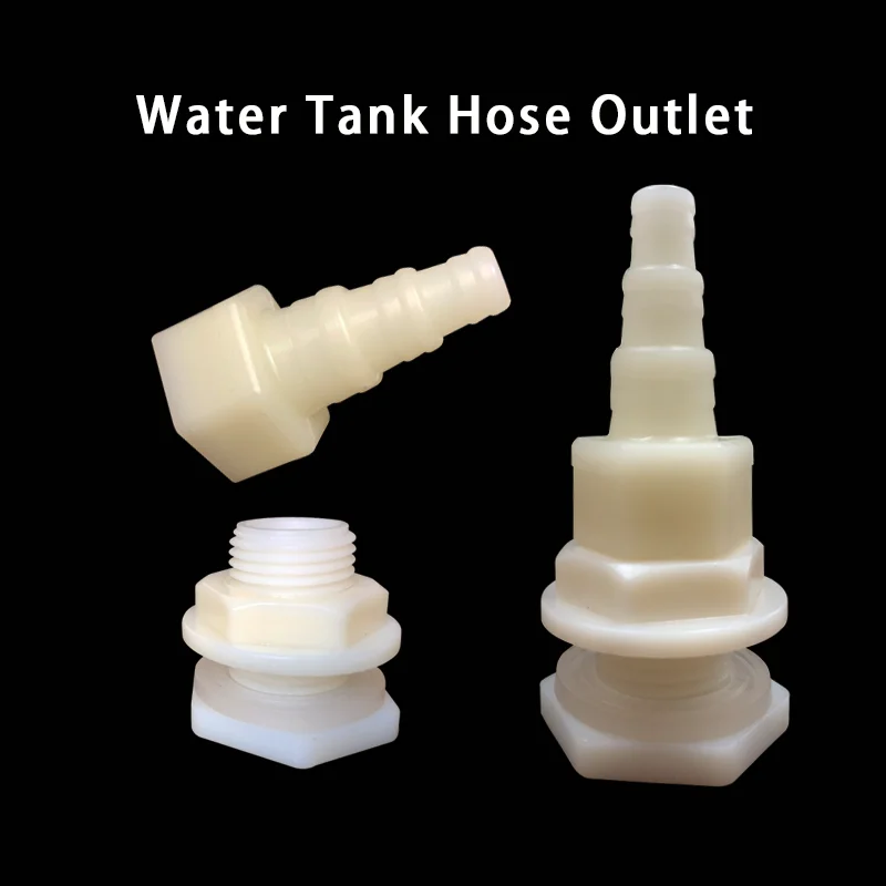 2Pcs Water Tank Hose Outlet Inlet Plastic Connector Poultry Pet Farming Chicken Rabbit Drinker Barbed Pagoda Joint Coupling