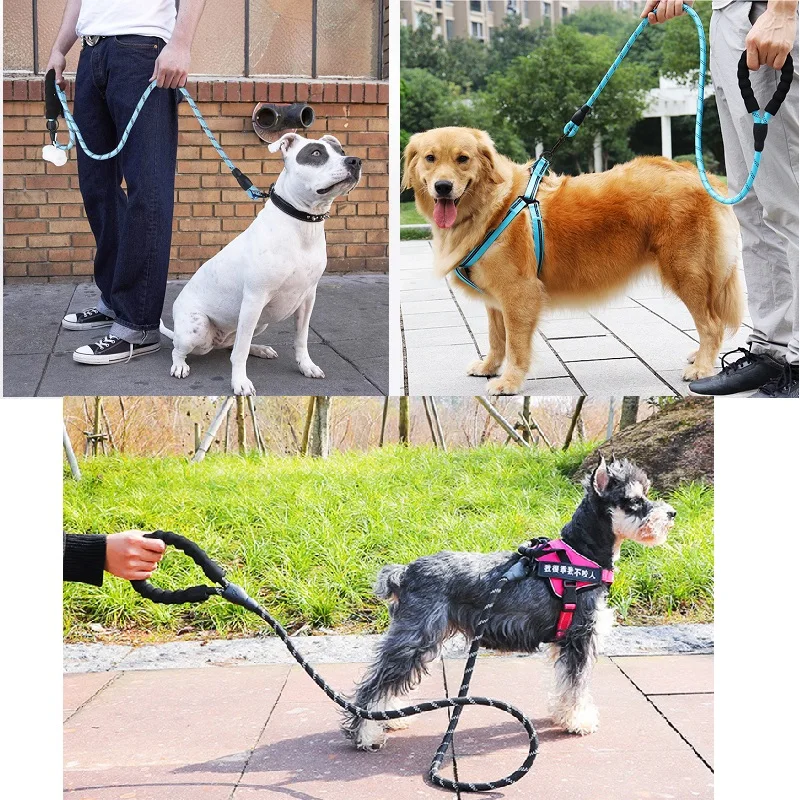 120/150/200/300CM Reflective Dog Leash Soft Handle Dog Leash Reinforced Leash for Small Medium Large Dogs Big Dog Supplies