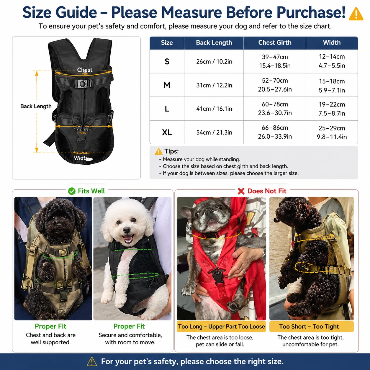 Pet Front Carrier Backpacks Ajustable Hands Free Dog Backpack For Small Mediun Dogs Breathable Cats Outdoor Travel Carrier Bags
