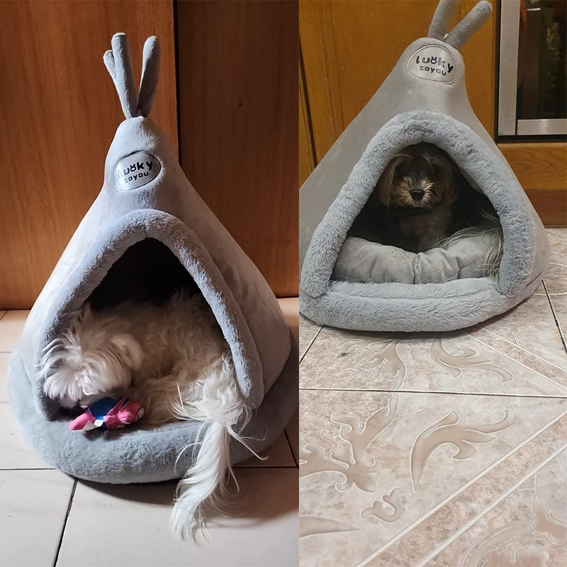 Dog Kennel Warm Winter Dog House Mat Detachable Washable Dogs Bed Nest Deep Sleep Tent for Medium Large Dogs House Supplies