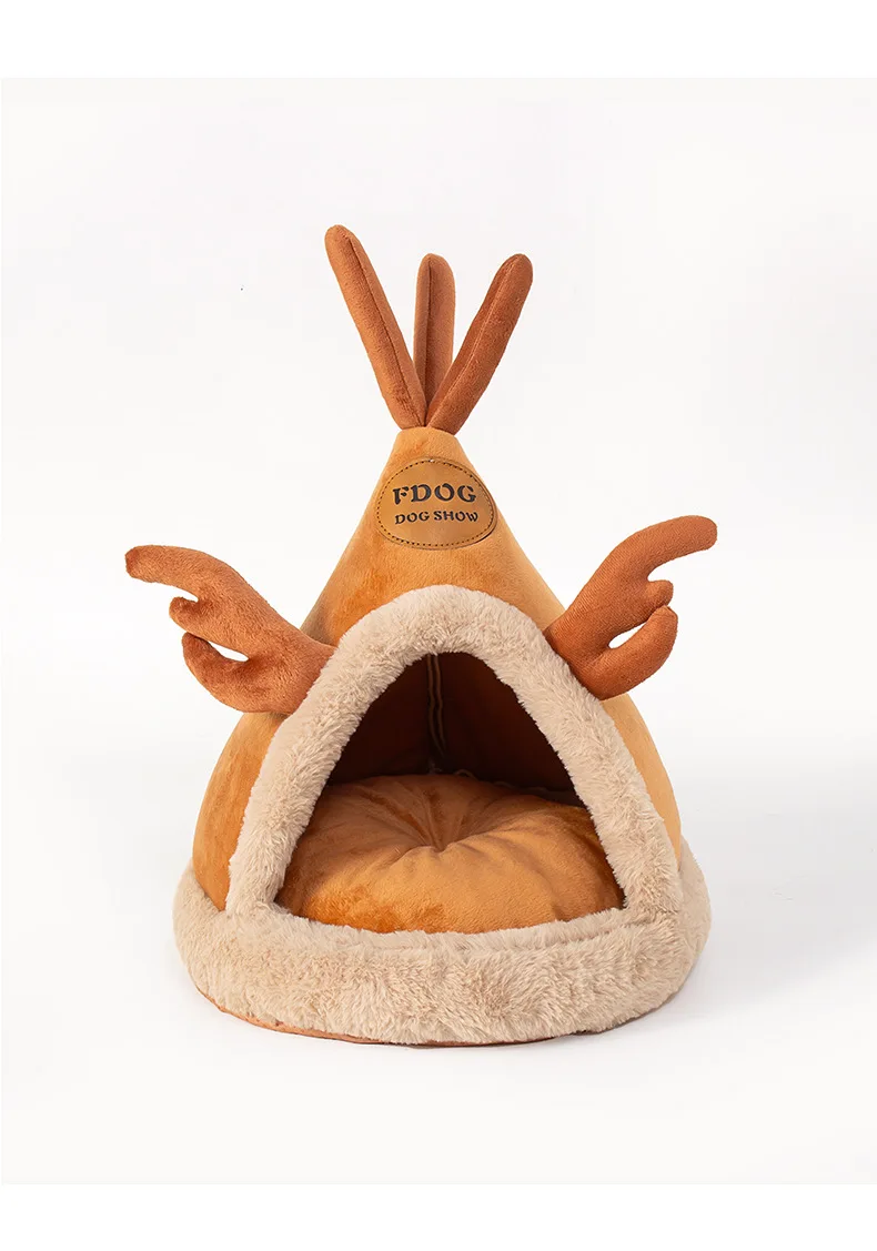 Dog Kennel Warm Winter Dog House Mat Detachable Washable Dogs Bed Nest Deep Sleep Tent for Medium Large Dogs House Supplies