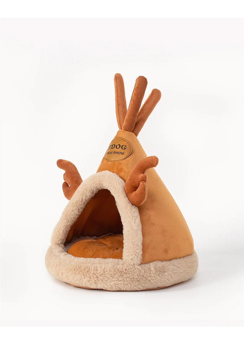 Dog Kennel Warm Winter Dog House Mat Detachable Washable Dogs Bed Nest Deep Sleep Tent for Medium Large Dogs House Supplies