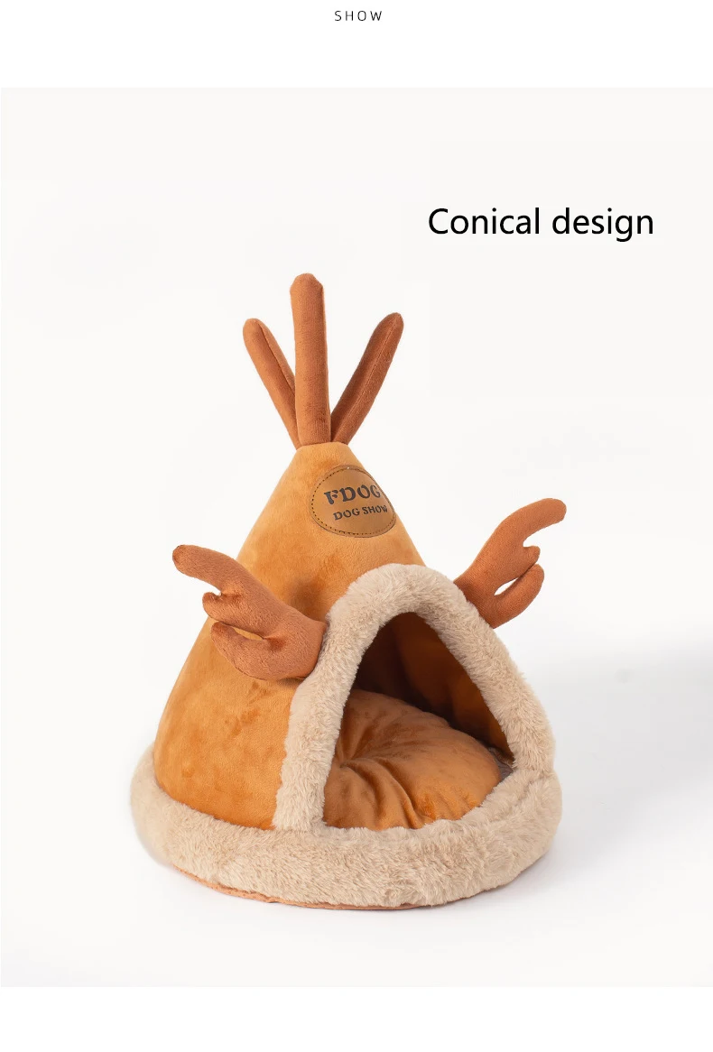 Dog Kennel Warm Winter Dog House Mat Detachable Washable Dogs Bed Nest Deep Sleep Tent for Medium Large Dogs House Supplies