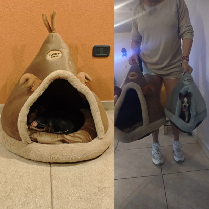 Dog Kennel Warm Winter Dog House Mat Detachable Washable Dogs Bed Nest Deep Sleep Tent for Medium Large Dogs House Supplies