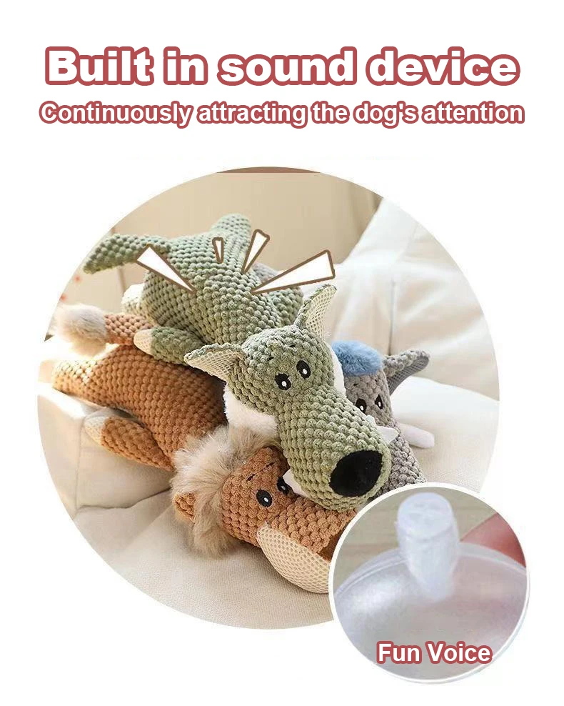 New Pet Dog Toy Plush Bite Resistant Soundy Animal Small Dog Toy Teeth Grinding Cleansing Decompression Interesting Pet Supplies