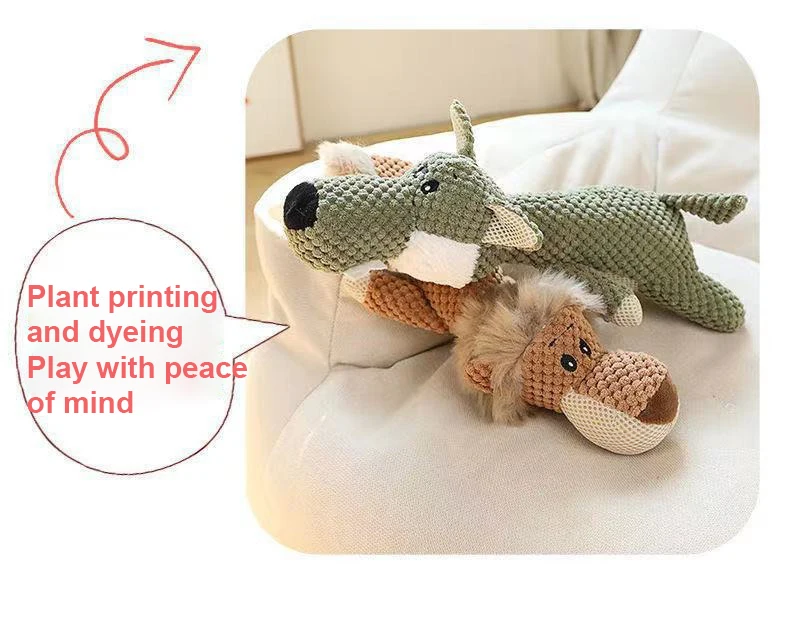 New Pet Dog Toy Plush Bite Resistant Soundy Animal Small Dog Toy Teeth Grinding Cleansing Decompression Interesting Pet Supplies
