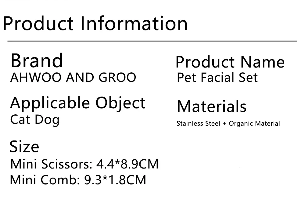 Pet Facial Cleaning Comb Removes Tear Stains Eye-poop Comb Dog Hair Repair Scissors Cat Hair Comb Pet Clean Supplies Accessories