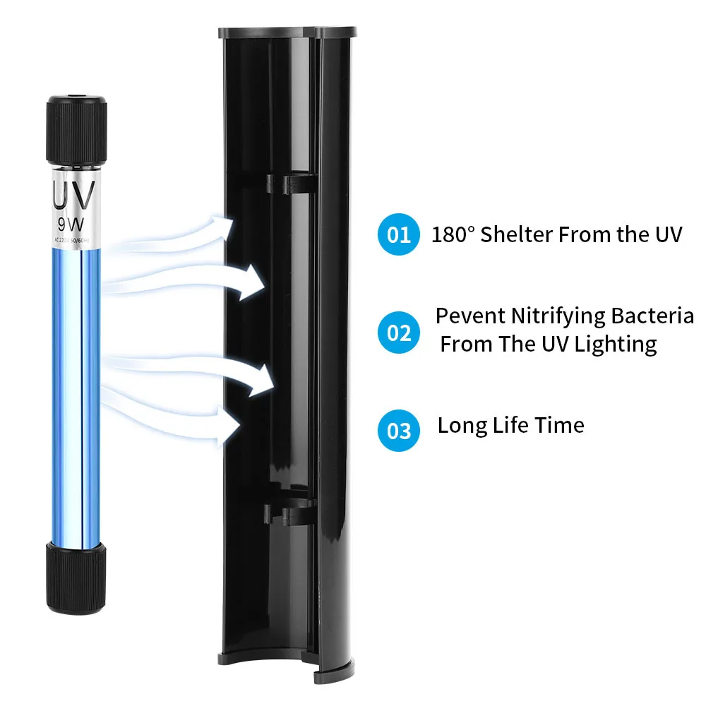 UV Lamp Shield Aquarium Equipment Accessories Fish Tank Sterilization Lamp UV Disinfection Light Shield