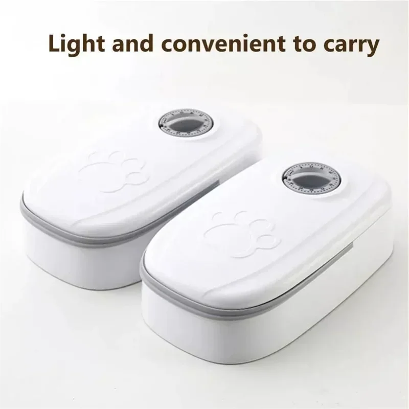 Dog Feeder Cat Automatic Feeding Water Bowl White Pet Food Storage Dispenser Container Pets Puppy Kitten Accessories